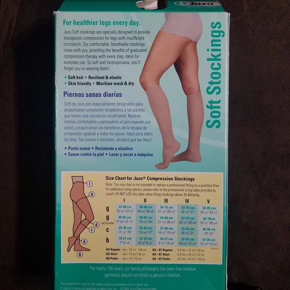 2/$75 New Juzo Compression Thigh Stockings 20-30 mmHg Beige